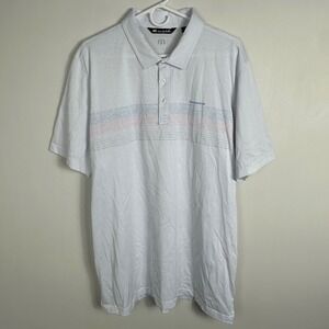 Travis Mathew White Gulf Side Short‎ Sleeve Polo Shirt Mens Size XXL Golf Tee